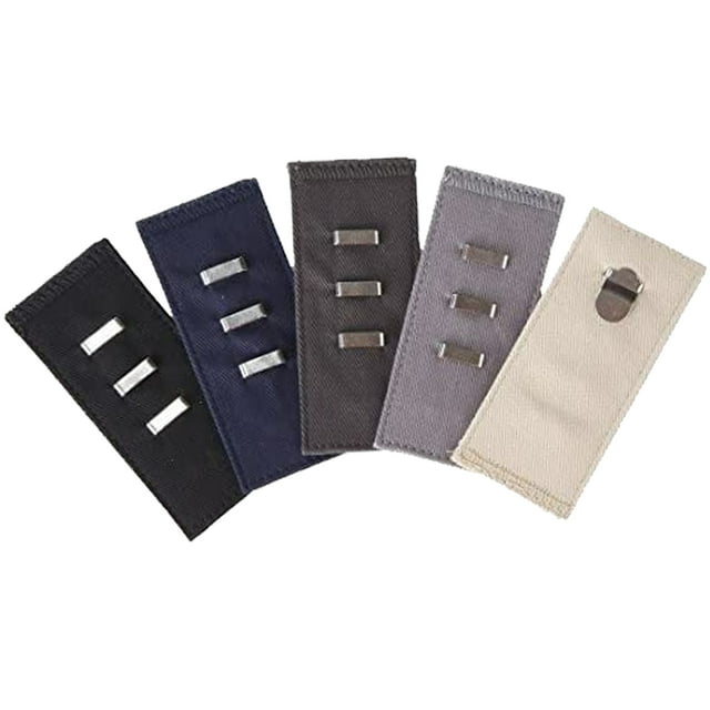 Extensores Easy Fit PPR MARKETING 5 ganchos f?ciles para pantalones o faldas ajustables negro azul marino carb?n gris beige