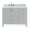 thumbnail image 2 of Ariel Cambridge 43 In. Left Offset Rectangle Single Sink Vanity With Carrara White Marble 0.75 In Countertop In Grey, 2 of 10
