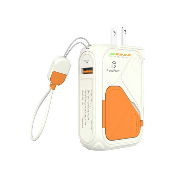 Phone Planet 10000mAh AC Plug Magnetic Wireless Power Bank – Built-In Charger