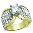 thumbnail image 1 of Women Two-Tone IP Gold Stainless Steel Ring with AAA Grade CZ in Clear - Size 7, 1 of 1