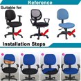 thumbnail image 4 of SUGARMOMChair Covers Stretch Jacquard Home Office Computer Chair Seat Covers Swivel Chair Seat Covers Durable Anti-dust Desk Rotating Lift Chair Slipcover Armchair Protector Decoration (C, 4 of 4
