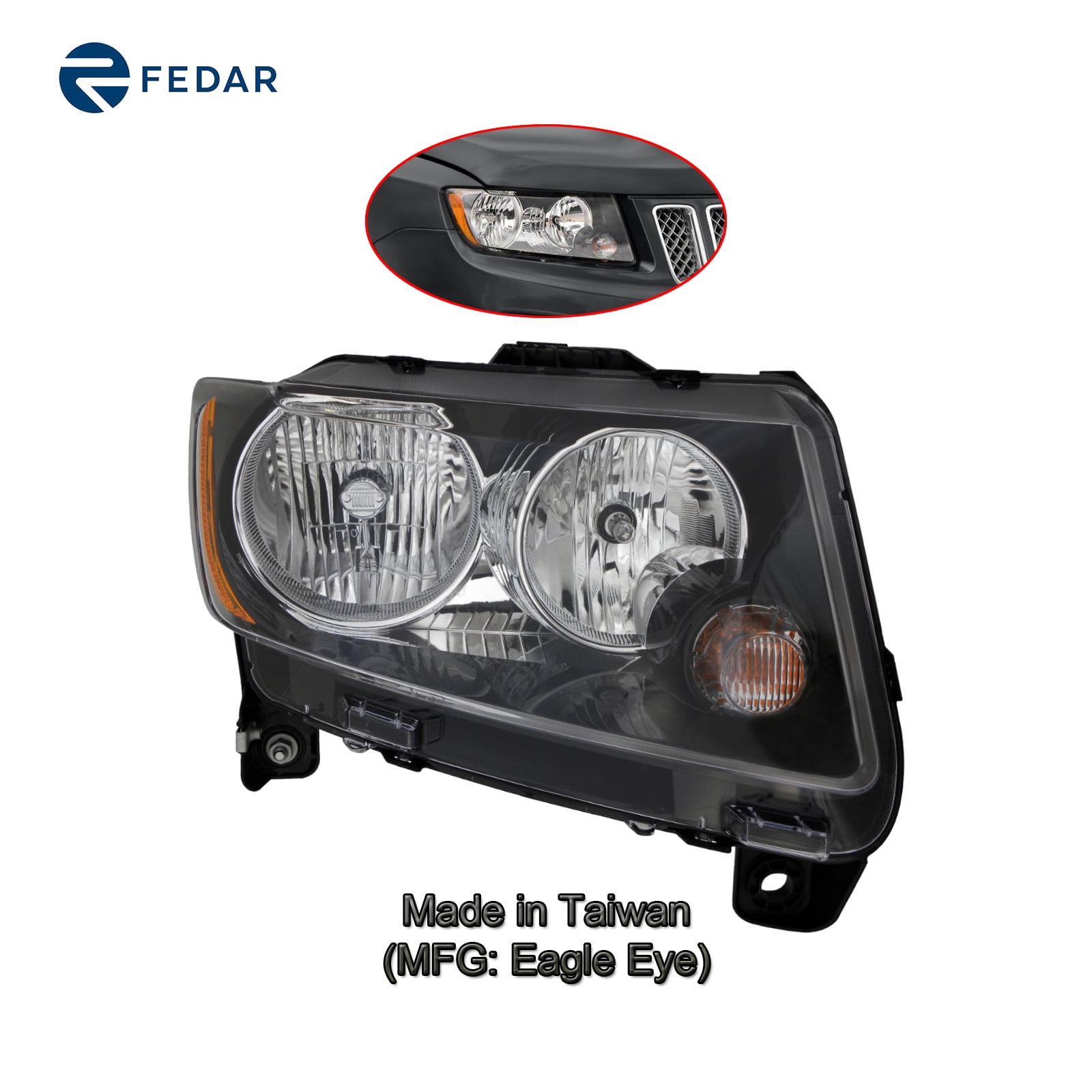 Halogen Headlight Fit Jeep Compass 2013 2014 2015 2016 2017 (Code LMB