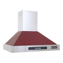 Kucht Professional 36" Stainless Steel Wall Mounted Range Hood in Red