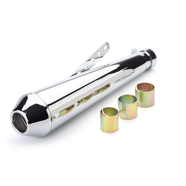 Tubo de escape de motocicleta con silenciador incorporado, acero inoxidable, resistente a la corrosión, repuesto universal para Suzuki, galvanizado, blanco