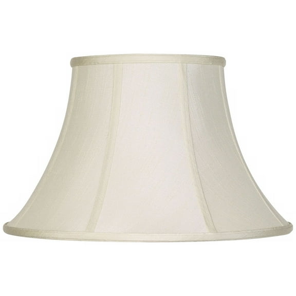 Imperial Shade Creme Large Bell Lamp Shade 9" Top x 17" Bottom x 11" Slant x 10.5" High (Spider) Replacement with Harp and Finial