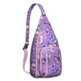 thumbnail image 1 of Fashion Butterfly Pattern Shoulder Bag - Lightweight Tear-resistant Chest Pack, Adjustable Strap Sling Backpack for Hiking/Camping, 1 of 4