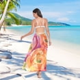 thumbnail image 7 of FORMRS Womens Beach Sarong Semi-Sheer Bikini Wrap Skirt Swimsuit Cover-ups, Pink Abstract Floral, 7 of 7