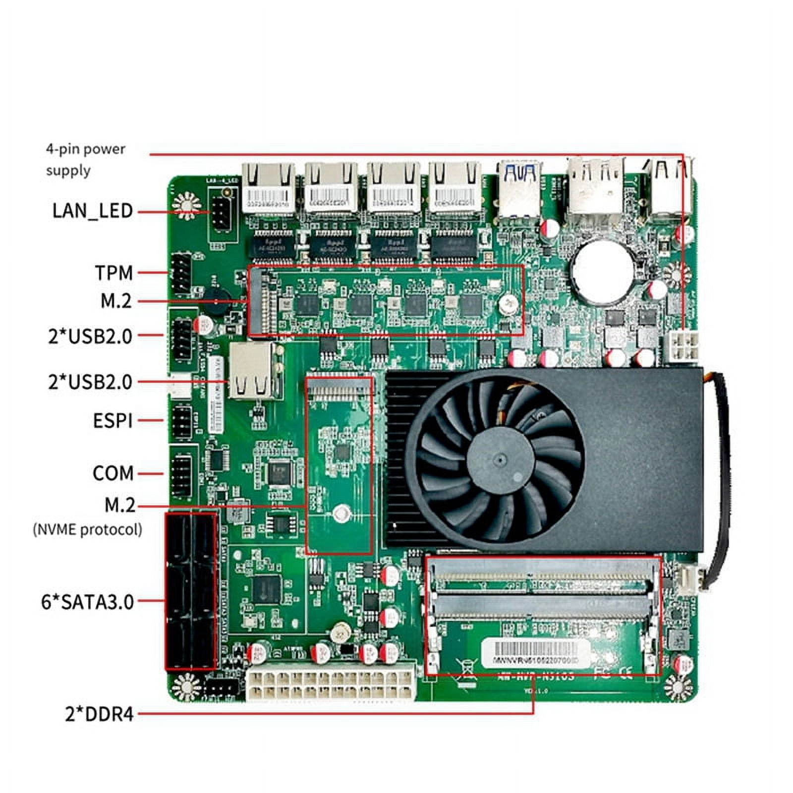 N5105 Motherboard for NAS System Soft Routers N5105 ITX Motherboards with 2.5G Networking Port 6 CPU 11