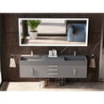 thumbnail image 6 of Castello USA Amazon 72" Gray Wood Floating Vanity with Gray Top and Chrome Trim, 6 of 8