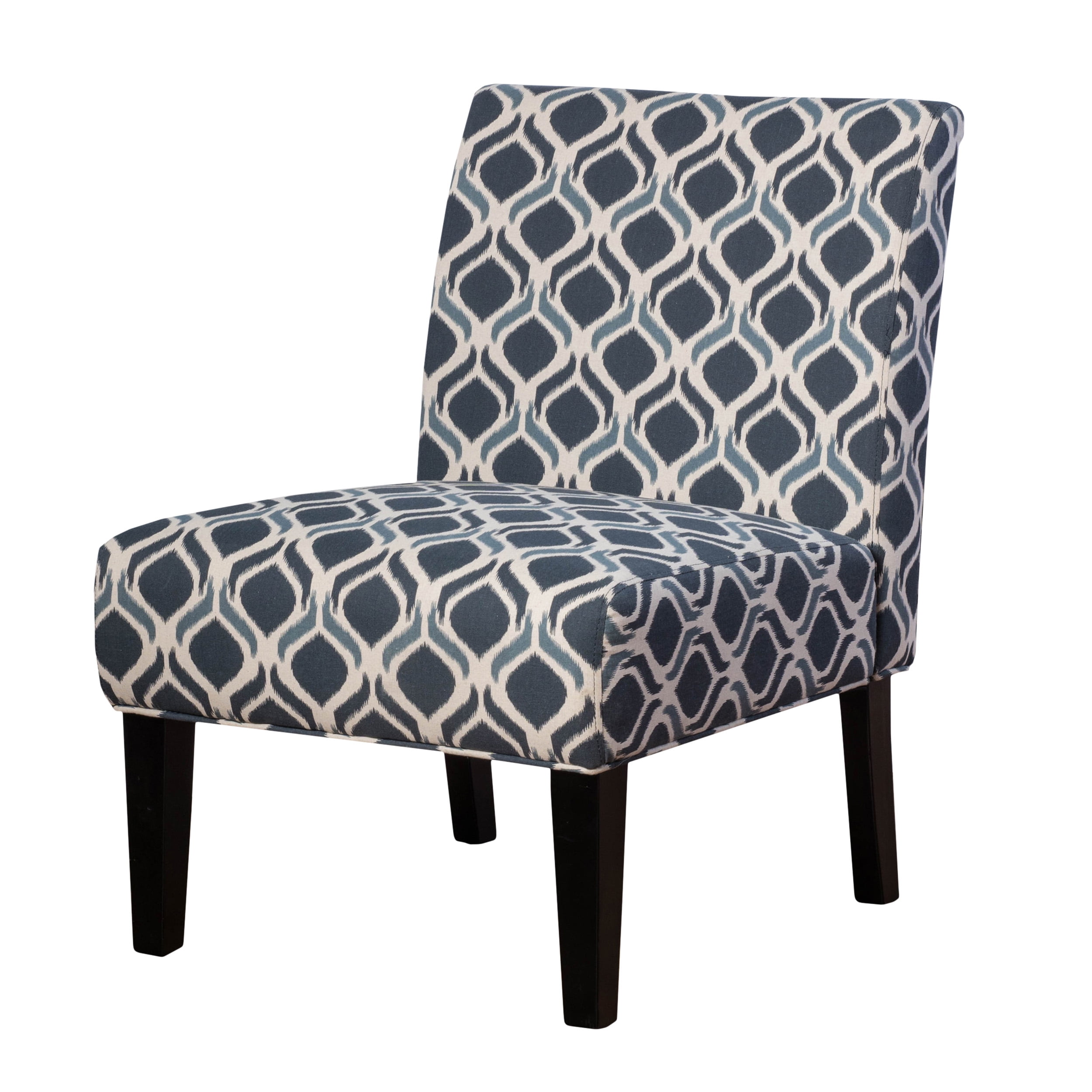 Shirley Contemporary Fabric Slipper Accent Chair (Set of 2), Blue, Navy