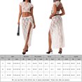 thumbnail image 2 of Faldas largas Conjunto de falda de encaje de 2 piezas para mujer Traje de vacaciones transparente con cuello redondo (Blanco S) Cgtredaw Blanco T S para Mujer, 2 of 8