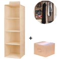 thumbnail image 1 of Organizador de armario colgante de 4 estantes con 1 ropa interior/calcetines, cajón divisor para ahorrar espacio, bolsa de almacenamiento de tela plegable, 1 of 5