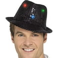 thumbnail image 2 of LINLIN LED Hat Light Up Hat, LED Luminous Jazz Hat, Unisex Light Up Sequin Fedora Hat for Men & Women, 2 of 7