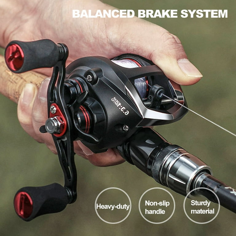Irene Inevent Fishing Reel Spinning High Speed Baitcasting Reel Spool with  Ball Bearings Trolling Handle Bait Coil, Right-Handed 