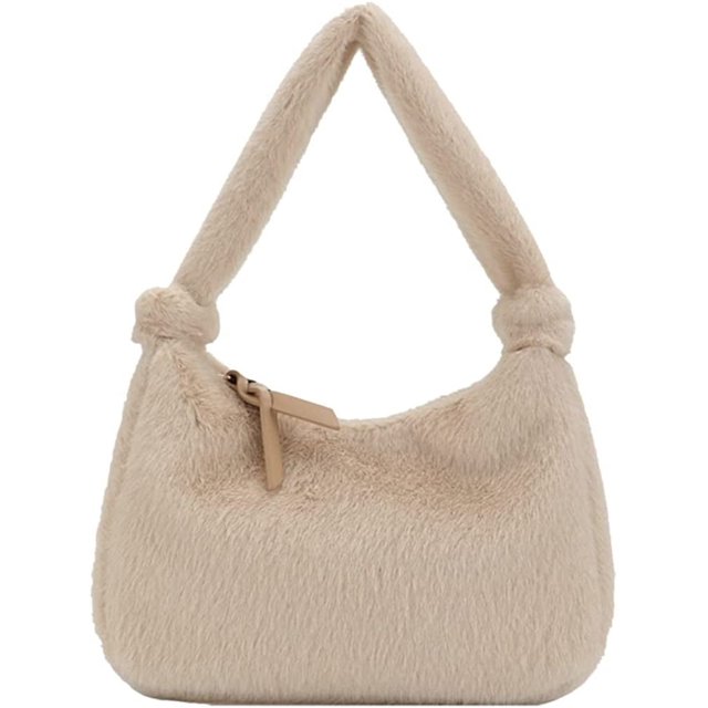 LHSHID Women Girls Trendy Elegant Fuzzy Faux Fur Tote Hobo Handbag Fluffy Soft Lightweight Shoulder Top Handle Bag Purse
