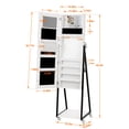 thumbnail image 4 of Full Length Mirror Jewelry Cabinet Free Standing  LED Jewelry Storage Organizer,White, 4 of 8