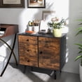 thumbnail image 4 of Neatifyes Storage Cabinet with 3 Drawers and Door, Industrial Wood Accent Cabinet with Adjustable Shelf, Retro Farmhouse Sideboard Buffet for Kitchen Living Room (Industrial), 4 of 10