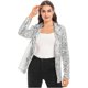 thumbnail image 5 of Womens Blazers Sparkly Sequins Long Sleeve Open Front Shiny Blazer Wedding Jacket For Nightclub Cocktail Party Wrap Evening Cape, 5 of 5