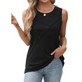 thumbnail image 2 of Women Loose Fit Crew Neck Casual Sleeveless Tank Tops, 2 of 8