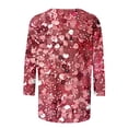 thumbnail image 5 of YUGYXL Womens 3/4 Length Sleeve Shirts Plus Size Tops Sparkly Sequin Print Tshirts Casual Crew Neck Lightweight Blouse Ladies Tunics Fit Tees, 5 of 5