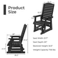 thumbnail image 2 of Innovaze HIPS Patio Glider for One Person with Cup Holders,All-Weather Resistant, Heavy Duty700 LBS ,Matt Black, 2 of 5