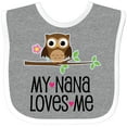 thumbnail image 3 of Inktastic My Nana Loves Me Owl Girls Baby Bib, 3 of 4
