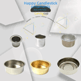 thumbnail image 1 of Mini velas de metal para candelabros, portavelas de 2 tamaños, protectores de goteo para velas de metal y aluminio, para velas cónicas de mesa de madera para el Ramadán y el Día de San Valentín, 1 of 5
