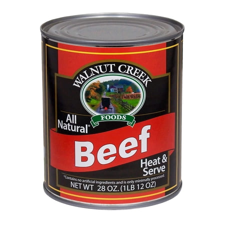 AmishTastes Walnut Creek Canned Beef Chunks  All Natural  Heat & Serve  28 Oz. Pack of 4