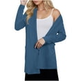 thumbnail image 5 of Lightweight Cardigans for Women with Two Pockets Open Front Long Sleeve Casual Cardigan Jacket Tops Blouses (S, Blue), 5 of 7