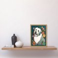 thumbnail image 2 of English Sheepdog with Multicolour Daisies Bright Flowers Modern Illustration Artwork Framed Wall Art Print A4, 2 of 4