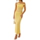 thumbnail image 2 of Conjunto de 2 Piezas de Falda para Mujer, Conjunto de Verano, Sin Mangas, Asimétrico, de , Top Corto, Faldas Largas. Amarillo M, 2 of 10