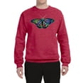 thumbnail image 2 of Wild Bobby, Colorful Rainbow Patterned Butterfly Animal Lover Unisex Crewneck Graphic Sweatshirt, Vintage Heather Red, Medium, 2 of 3
