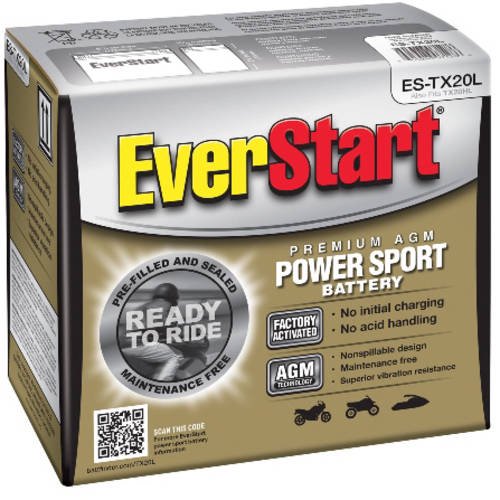 EverStart Premium AGM Power Sport Battery, Group Size ESTX20L (12 Volt
