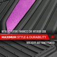 thumbnail image 6 of Motor Trend ChromeTech Car Floor Mats Full Set - Durable Rubber Floor Mats for Cars with Two Tone Accent, All Weather Interior Protection for Front and Rear with Non-Slip Backing, Black & Pink, 6 of 9