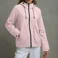 thumbnail image 2 of Fiaer,Oversized Softshell Jackets for Women,Womens Windproof Loose Fit Full Zip Long Sleeve Hiking Mountaineering Hooded Tops with Pockets Pink L, 2 of 6