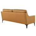 thumbnail image 4 of Sofa Couch, Tan, Leather, Mid Century Living Lounge Cafe Lobby Hospitality Restaurant, Modern Contemporary HB34309, 4 of 8