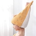 thumbnail image 4 of Toalla de secado de cabello para niños y niñas, envoltura de baño de secado rápido absorbente de dibujos animados lindo para bañarse, Spa, 4 of 5