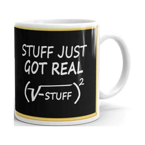 Stuff Just Got Real Maths Gifts Coffee Tea Ceramic Mug Office Work Cup Gift 11 oz