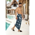 thumbnail image 2 of LA LEELA Men's Bath Trunk Swimwear Sarong Pareo Beach Wrap One Size Denim, Leaves Summer Vacation Aloha, 2 of 5