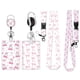 thumbnail image 1 of Paquete de 2 Porta Credencial Retráctil con Clip y Cordón, Cordón con Estampado de Cereza y Lazo Rosa con Soporte para Credencial de Identificación, 1 of 5