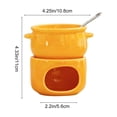 thumbnail image 3 of Dianli Ceramic Chocolate Fondue Pot Set Heatproof Melting Bowl Burner With Forks For Ice Cream Cheese Dessert Party Tabletop Entertaining Kitchen Gift Fondue Set, 3 of 6