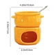 thumbnail image 3 of Ceramic Chocolate Fondue Pot Set Heatproof Melting Bowl Burners For Ice Cream Cheese Dessert Home Kitchen Includes Forks, 3 of 6
