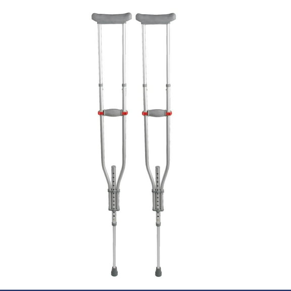 Medline Adjustable Quick-Fit Crutches Easily Adjusts to Fit Kids, Adults & Seniors Between 4’7”– 6’7” Tall — Mobility Aid Supports Up To 300 lbs.