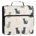 thumbnail image 5 of FORMRS Zipper Binder with Shoulder Strap 2-inch Ring 500 Sheet Capacity File Bag, Black Cute Cats, 5 of 5
