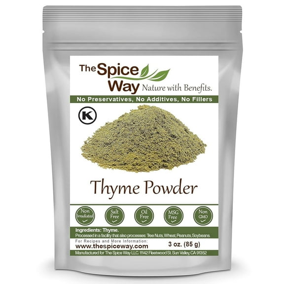 The Spice Way Thyme Powder - Middle Eastern, Asian and American Cuisine Spice Blend, All Natural - 3 oz
