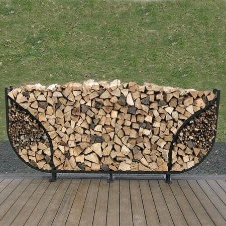 8' Double Leaf Firewood Log Rack with Kindling