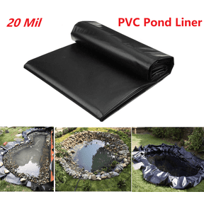 7x10 ft Pond Liner with 20 Mil Thickness PVC Pond Skins Waterfall Fish Pond Liner for Fish Koi Pond Streams Fountains Garden Pool, Black