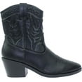 thumbnail image 2 of Picotee Soda Women Cowgirl Cowboy Western Stitched Ankle Boots Pointy Toe (Black Pu, 7.5), 2 of 5