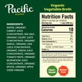 thumbnail image 3 of (4 pack) Pacific Foods Organic Vegetable Broth, Plant Based, 32 oz Carton, 3 of 13