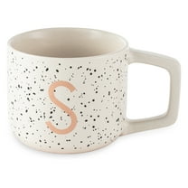 Thyme & Table Stoneware Monogram S Mug, White Speckled